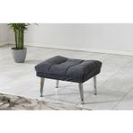 Meşe Home Smart Kılıflı Süngerli Metal Ayaklı Puf Gri 53x64 cm