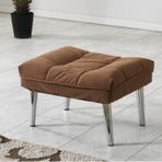 Meşe Home Smart Kılıflı Süngerli Metal Ayaklı Puf Kahve 53x64 cm