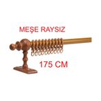 Meşe Raysız Ahşap Rustik Perde Askısı Rustik Borusu 175 Cm