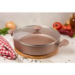 Meşeler Granit Basık Tencere Rose - 30 cm - Krem Rengi