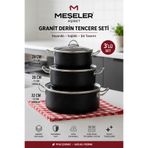MEŞELER GRANİT TENCERE SETİ 6 PARÇA XL AŞİRET BOY (24-28-32 CM)