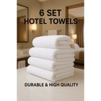MEŞELİ TEKSTİL 6'Lı Beyaz Otel Banyo Havlusu Battal 90x150 Cm | Hızlı Kuruyan