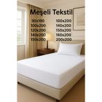 MEŞELİ TEKSTİL Lüks Pamuk Saten Çift ve Tek Kişilik Çizgili Lastikli Otel Çarşaf Takımı 1 Çarşaf + 2 Yastık Kılıfı