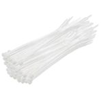 Meşem | Kablo Bağı, 100'LÜ Paket Plastik Kelepçe [3.6 Mm, 200 Mm, Beyaz] - 3.6 mm Kalınlık, 200 mm Uzunluk