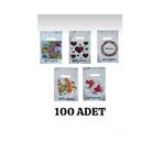 Meseve Beyaz Poşet 100'lü No 0 Takviyeli Poşet 20x30 cm El Geçme Baskılı Poşet Blok Poşet