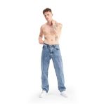 Mesfeno Erkek Basic Baggy Bol Kesim Denim Pantolon (36, Mavi)