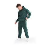 Mesfeno Erkek Beli ve Paçası Lastikli, Efektli Yıkamalı Jogger Pantolon (S, Yeşil)