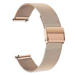 Mesh Paslanmaz Çelik Bant Bilek Kayışı Metal Kayışlar Katlanır Toka Hızlı Çıkarma Saat Aksesuarları(Rose,16mm)