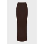 Mesh Sheer Maxi Etek - %95 Naylon, %5 Spandeks, Çift Katlı ve Gerçek Bedende - Koyu Kahverengi