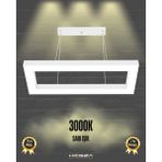 Mesita (Beyaz Kasa, Sarı Işık) Ledli Modern Sarkıt Linear LED Avize Salon Mutfak Oturma Odası Yatak Odası Antre Hol LED Dikdörtgen