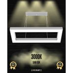 Mesita (Gri Kasa, Sarı Işık) Ledli Modern Sarkıt Linear LED Avize Salon Mutfak Oturma Odası Yatak Odası Antre Hol LED Dikdörtgen