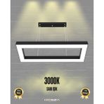 Mesita (Siyah Kasa, Sarı Işık) Ledli Modern Sarkıt Linear LED Avize Salon Mutfak Oturma Odası Yatak Odası Antre Hol LED Dikdörtgen
