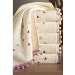 Meslina 30x50 cm Saçaklı Ponponlu 3 Parça Nakışlı Mutfak Havlusu | Kurulama Bezi | El Havlusu
