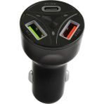 Mesro Pd Araç Çakmaklık 2 USB+20W Hızlı Şarj Destekli Çift Usb+Type-C Giriş 55W Power Quick Ciharge - Siyah