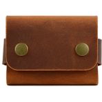 Mess Collection Hakiki Deri Kartlık, Kredi Kartı Cüzdanı, El Yapımı Minimal Kartlık, Erkek & Kadın Minimalist Kartlık, Küçük Kartvizitlik, Şık Para ve Kartlık, Hediyelik Ürün - Camel - Kahverengi