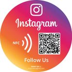 MESSAGENES | Bizi Instagram'da Takip Edin QR NFC Sticker | Takipçileri Artırın | 1 Yuvarlak Birim | Dinamik ve Yeniden Kullanılabilir QR | Küçük İşletmeler için Instagram Çıkartmaları | Premium