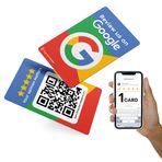 MESSAGENES Yeniden Kullanılabilir İnceleme Google Yorumları için Dokunun Kartı - 1 İnceleme Kartı - QR & Tap NFC İnceleme Kartı - Google Tap Card'da Bizi İnceleyin - iPhone ve Android - İnceleme Kartımı Artırın