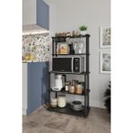 Messer Dekoratif Masivo Mıkrodalga Esspresso 4 Katlı 33 CM x 68 cm Dikdörtgen Çok Amaçlı Raf Siyah