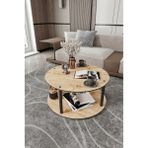 Messer Dekoratif Mdf Masivo 70 x 70 Yuvarlak Safir Meşe Orta Sehpa