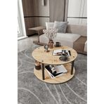Messer Dekoratif Mdf Masivo Orta Sehpa 70X70 Yuvarlak Safir Meşe
