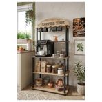 MESSER Kahve Köşesi Dolabı Çok Amaçlı Kitaplık 140x69x39 cm – Kahve Makinesi Standı, 1. Sınıf MDF, Demonte Kolay Kurulum (Mese)