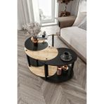Messer Yin Yang Unıty Serenıty 4'lü Siyah Meşe 70 cm Orta Sehpa