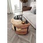 Messer Yin Yang Unity Serenity Orta Sehpa 3 Lü Meşe Ceviz Siyah 70 Cm