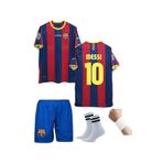 Messi Barcelona Bordo 2011 Sezon Retro Çocuk Forma Takımı çorap+bileklik JSASSSN110