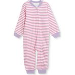 Messido Kız Bebek Uyku Tulumu Çizgili Fermuarlı Bisiklet Yaka Long Sleeve Ribanalı - Pembe - 3 - 4 Yaş