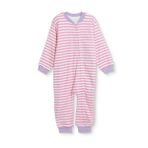 Messido Kız Bebek Uyku Tulumu Çizgili Fermuarlı Bisiklet Yaka Long Sleeve Ribanalı - Pembe