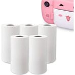 Mestore Çocuk Kamera Baskı Kağıdı, 5’li Rulo 57X25MM Çekirdekli Fotoğraf Baskı Termal Kağıt Rulo