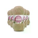 Mestore ME6102459551554XM 5 Adet Cotton Lüks Yelek Tunik Kazak Bluz Hırka İpi Yünü Camel 97582 - Brk5378-7285