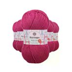 Mestore TYCE39BACC9B12F9A7C230300 5 Adet Baby One Tüylenmeyen El Örgü İpi Yünü Fuşya K245