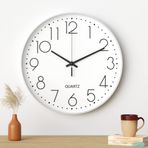 Mesybveo Duvar Saati, 30 cm (12 inç) Modern Sessiz Duvar Saati, Sessiz Kuvars Hareketi (Beyaz)