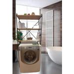 met35 3 Raflı Metal Banyo Düzenleyici Metal Banyo Rafı Çamaşır Makinası Üstü Çam