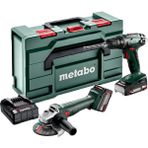 Metabo Combo Set 2.4.3 Bs 18 Akülü Matkap + W 18 L 9-125 Akülü Avuç Taşlama + 1x 18V 4.0 Ah Akü + 1x 18V 2.0 Ah Akü + Şarj Cihazı - 685204500