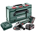 Metabo W 18 L 9-125 18V 4.0 Ah 125 mm Çift Akülü Şarjlı Avuç Taşlama Makinesi