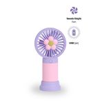 MetaForce Mini Fan Şarjlı Soğutucu Taşınabilir El Vantilatörü Telefon Standı Çiçekli Usb Mini Fan Hediyelik