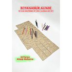 metafortoys Ahşap Boyanabilir Alfabe El Kas Geliştirme ve Çizgi Çalışmaları Seti