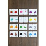 metafortoys Ahşap Zeka Kartları Eşleştirme Oyunu Ahşap Pazıl Oyuncak (renkler)