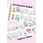 metafortoys İngilizce Alfabe Dev Boyama Kağıdı 2.5 metre x 62 cm Kağıt Aktivite Rulosu