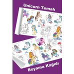 metafortoys Unicorn Temalı Dev Boyama Kağıdı 2.5 Metre Kağıt Aktivite Rulosu