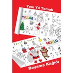 metafortoys Yeni Yıl Temalı Dev Boyama Kağıdı 2.5 Metre Kağıt Aktivite Rulosu