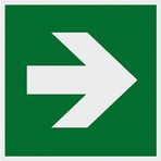 Metafranc Uyarı levhası sembolü: Yön oku düz - 150 x 150 mm - parlak / tabela / kurtarma yolu / Kaçış yolu / Acil çıkış / Güvenlik işareti / Ticari işareti / 503820