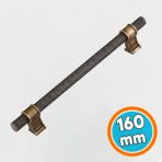 Metal 160 Mm Tırtıklı Desen Mobilya Mutfak Dolap Kulpu Kulbu Kulpları Eskitme Antik Sarı