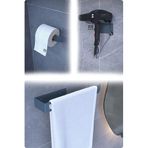 Metal 3’lü Set | Tuvalet Kağıtlık + Havlu Askısı + Fön Makinesi Tutucu – Modern, Uzun Ömürlü