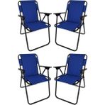 Metal 4 Adet Kamp Sandalyesi Katlanır Sandalye Piknik Sandalyesi Plaj Sandalyesi Mavi Katlanabilir - 6456 Ecorce Tube Marron - Polyester
