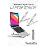Metal 7 Kademeli Ayarlanabilir Laptop Bilgisayar Standı - Macbook Notebook Tablet Uyumlu - Gri