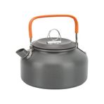 Metal 800 ml Kulplu Çelik Kamp ve Piknik Çaydanlığı Su Isıtma Demlik CIN938 - Gri