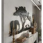 Metal Afrika Safari Duvar Sanatı, Oturma Odası Duvar Dekorasyonu, Büyük Duvar Dekoru (30"x13" / 76x33 cm)